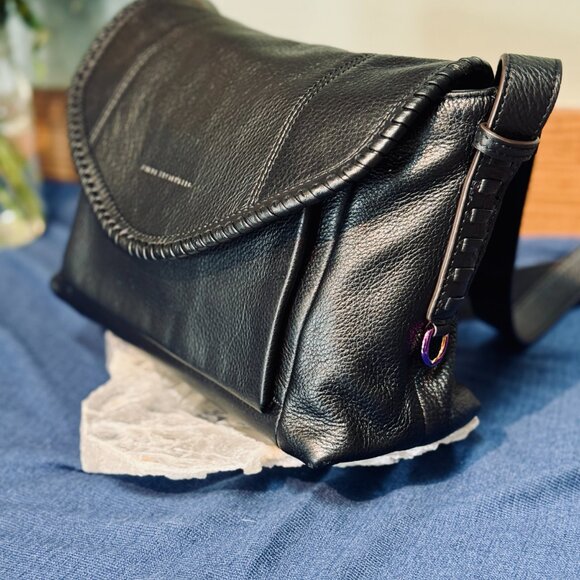 AIMEE KESTENBERG All For Love Crossbody - Black Leather with Rainbow Hardware - Picture 2 of 16